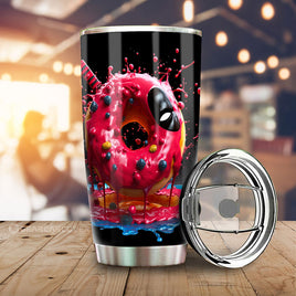 Hot Pink Donuts Tumbler Cup Custom Girly Pattern Car Accessories