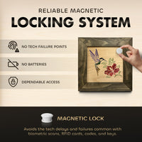Hidden Gun Storage Safe Concealed Shelf with Hummingbird Wall Decor