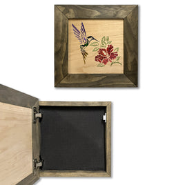 Hidden Gun Storage Safe Concealed Shelf with Hummingbird Wall Decor