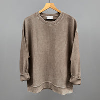 Pine Bark Oversized Corded Crew