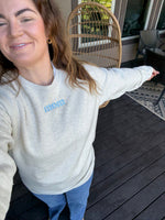 MOM / MAMA / DAD  – Embroidered Elevated Fleece | Pink or Blue Thread