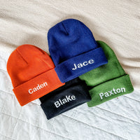 Custom Embroidered Name - (2 Size Options) - Child Beanie