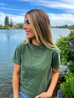 Comfort Colors Tee - Embroidered Mini Symbol (centered) - I'm Just a Girl Collection