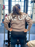 TAKE CARE OF WHAT MATTERS - Embroidered/Printed Crop Sweatshirt