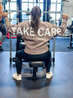 TAKE CARE OF WHAT MATTERS - Embroidered/Printed Crop Sweatshirt