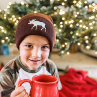 Moose - Brown w/ White - Child Beanie