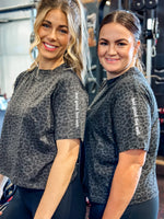 FEEL GOOD. LIVE WELL. - Black Leopard Women's Boxy Tee