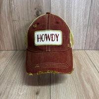 Howdy Distressed Trucker Hat