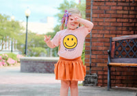 Be Happy - Yellow + Black Smiley Face - Child Tee