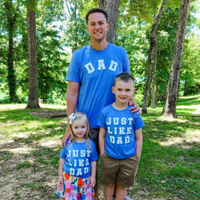 Dad - Arched Varsity / Just Like Dad - Set of 2 Tees