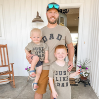 Dad - Arched Varsity / Just Like Dad - Set of 2 Tees