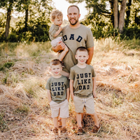 Dad - Arched Varsity / Just Like Dad - Set of 2 Tees