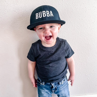 Bubba - Black w/ White - Child Flat Brim Hat
