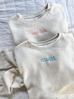 MOM / MAMA / DAD  – Embroidered Elevated Fleece | Pink or Blue Thread