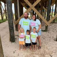 Vacay Vibes (Neon) w/ 2 Palm Trees (back) - Unisex Tee