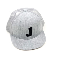 Varsity initial - Child Flat Brimmed Hat w/ Mesh Back