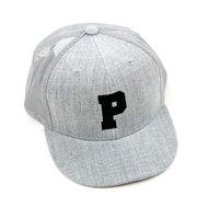 Varsity initial - Child Flat Brimmed Hat w/ Mesh Back