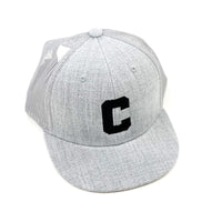 Varsity initial - Child Flat Brimmed Hat w/ Mesh Back