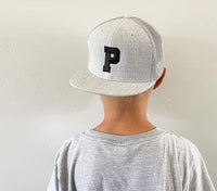 Varsity initial - Child Flat Brimmed Hat w/ Mesh Back