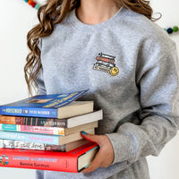 Embroidered Basic Fleece - TBR Pile of Books