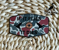 If It Flies Leatherette Hat Patch with Copper Acrylic Insert - 3 Colors Available