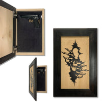 Hidden Gun Storage Cabinet Concealment Furniture, Gothic Skull Through The Wall Design, Concealed Shelf, Secure Firearm Safe, Handmade in the USA