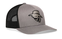 JBR Silver Logo  |  Gray Black Metallic Leather Snapback