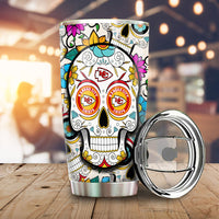 Kansas City Chiefs Tumbler Cup Custom Sugar Skull Car Accessories