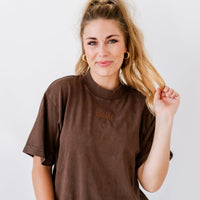 Essential Heavyweight MAMA Tee - Tone on Tone Embroidered