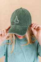 50 States - Baseball Cap (state outline front - state name back / white thread)