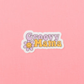LMSS® STICKER - GROOVY MAMA (purple and yellow flowers)
