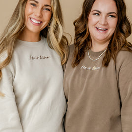 Embroidered PIGMENT Crewneck - He Is Risen