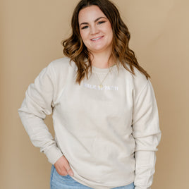Embroidered PIGMENT Crewneck - Walk By Faith