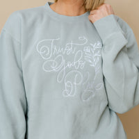Embroidered PIGMENT Crewneck - Trust God's Plan