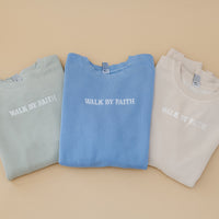 Embroidered PIGMENT Crewneck - Walk By Faith