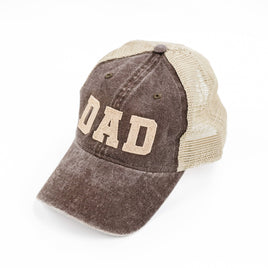 DAD (Varsity) - Brown/Tan Mesh Back  w/ Tan Thread