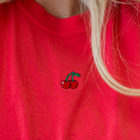 Comfort Colors Tee - Embroidered Mini Symbol (centered) - I'm Just a Girl Collection