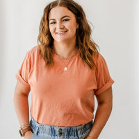 Comfort Colors Tee - Embroidered Mini Symbol (centered) - I'm Just a Girl Collection