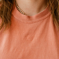 Comfort Colors Tee - Embroidered Mini Symbol (centered) - I'm Just a Girl Collection