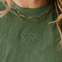 Comfort Colors Tee - Embroidered Mini Symbol (centered) - I'm Just a Girl Collection