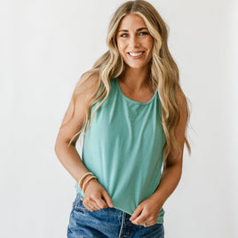 Comfort Colors Tank - Embroidered Mini Symbol (centered) - I'm Just a Girl Collection
