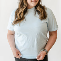 Comfort Colors Tee - Embroidered Mini Symbol (centered) - I'm Just a Girl Collection