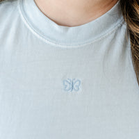 Comfort Colors Tee - Embroidered Mini Symbol (centered) - I'm Just a Girl Collection
