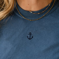 Comfort Colors Tee - Embroidered Mini Symbol (centered) - I'm Just a Girl Collection