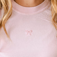 Comfort Colors Tee - Embroidered Mini Symbol (centered) - I'm Just a Girl Collection
