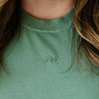 Comfort Colors Tee - Embroidered Mini Symbol (centered) - I'm Just a Girl Collection