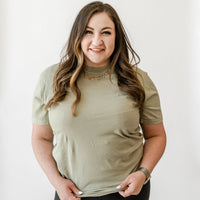 Comfort Colors Tee - Embroidered Mini Symbol (centered) - I'm Just a Girl Collection