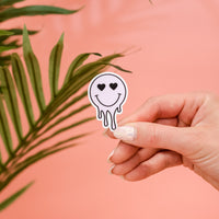 LMSS® STICKER - Heart Eye Melting Smiley (Light Purple)
