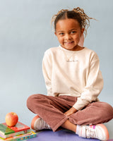 Happy Girls Club (center & b) - Heathered Natural Child Sweater