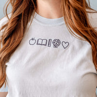 Embroidered Comfort Colors Tee - 5 School Things